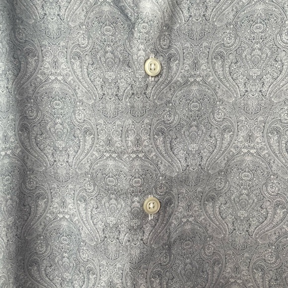 Joseph Abboud Non Iron Paisley Dress Shirt in Blue White Size 16 1/2‎ 32/33 - Picture 2 of 5